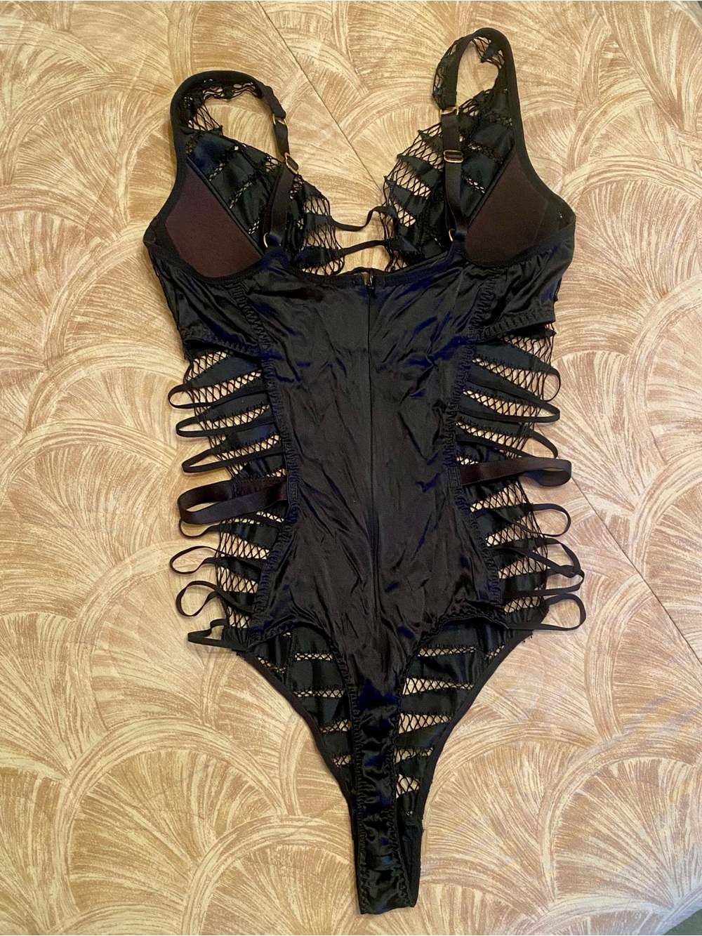 Agent Provocateur Rayna Black Fishnet Strappy Bodysuit - Picture 14 of 15